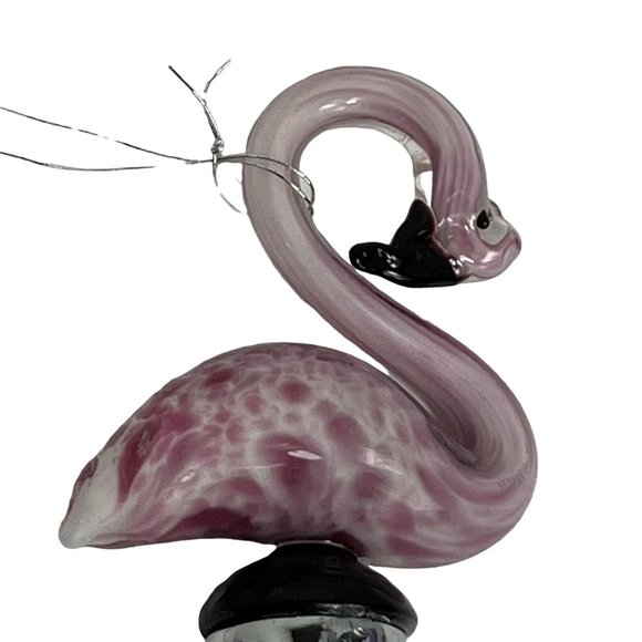 Sunset Vista Designs Flamingo Art Glass Wine Bottle Stopper 2010 Pink Bird - Picture 3 of 12